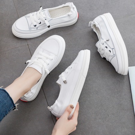 Flying Woven Sports Shoes Female Breathable White Shoes Female Summer New Student Running Board Shoes